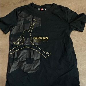 Jordan Kids Black Tee with Gold Jumpman